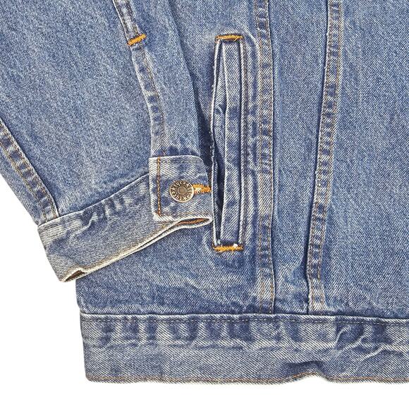 Vintage Eagle and US Flag Jean Jacket Men 4XL Trucker Made USA IAM Union Tyca - Picture 6 of 15